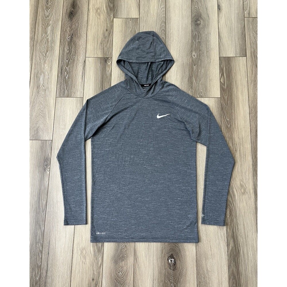 Nike Swim Dri-Fit Gray Lightweight Hoodie Pullover Mens Sz Small UPF 40+ Outdoor